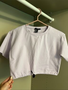 Forever 21 • Women’s S • Cinch-Hem Crop Tee • Thicker Material • Light Purple